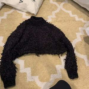 Cropped black sweater